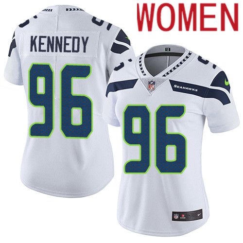 Cheap Women Seattle Seahawks 96 Cortez Kennedy Nike White Vapor Limited NFL Jersey